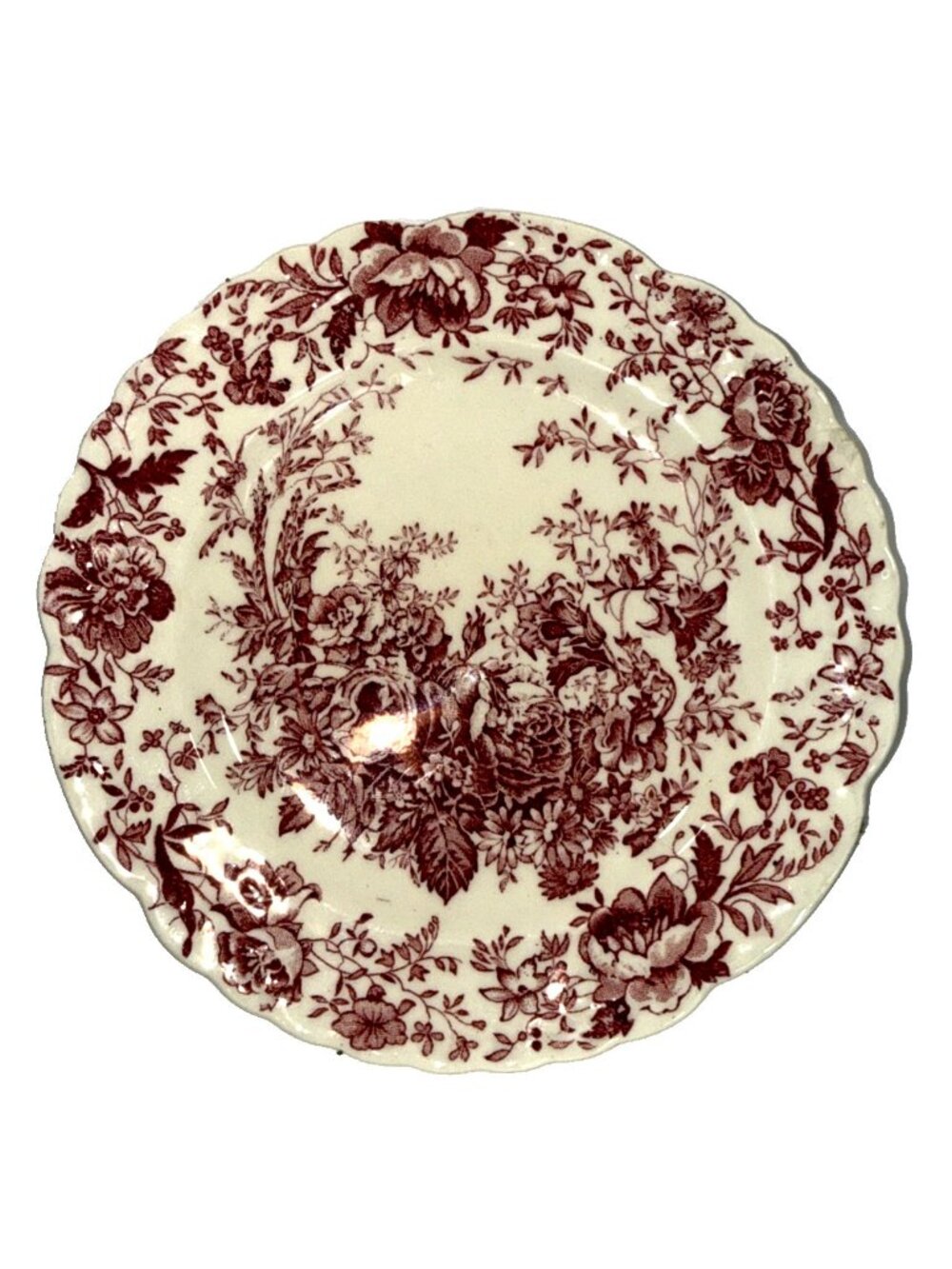 1 Taylor Smith Taylor 6" Saucer Plates Center Bouquet Red Vintage Replacement